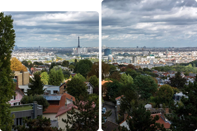 Image en deux parties de la ville de Meudon