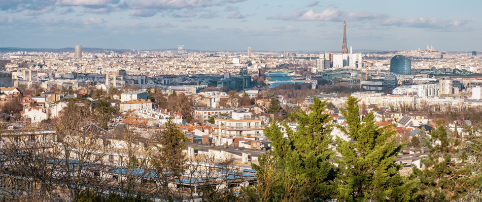 Image en deux parties de la ville de Meudon